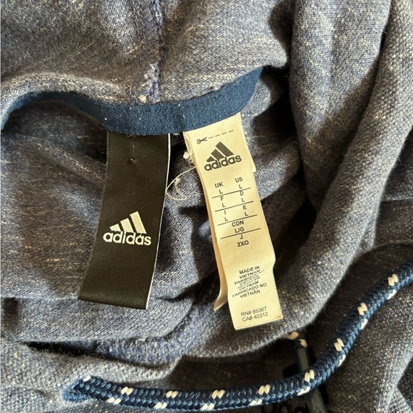 Adidas Logo Mens Hoodie in Blue Size Large - Picture 3 of 3